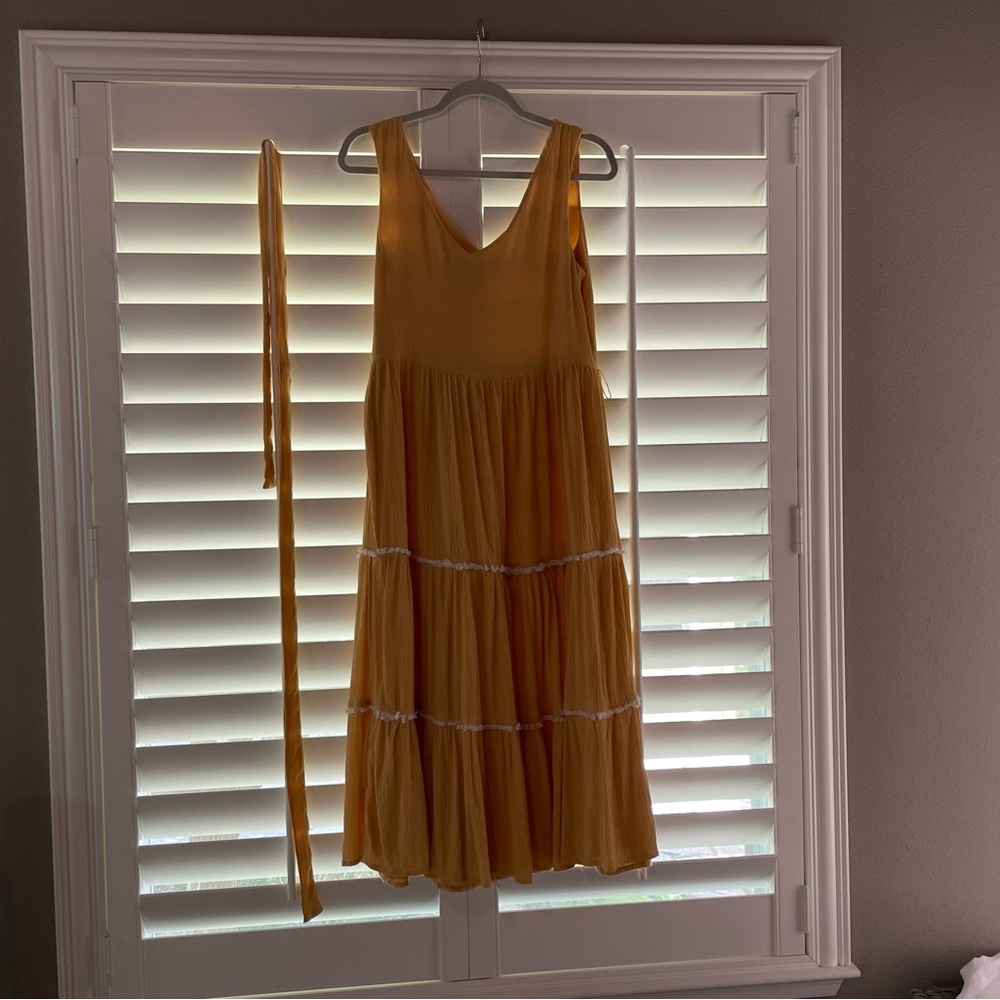 Joie Embroidered Yellow Sleeveless Midi-dress - Excellent Condition 🌷 - Picture 5 of 14